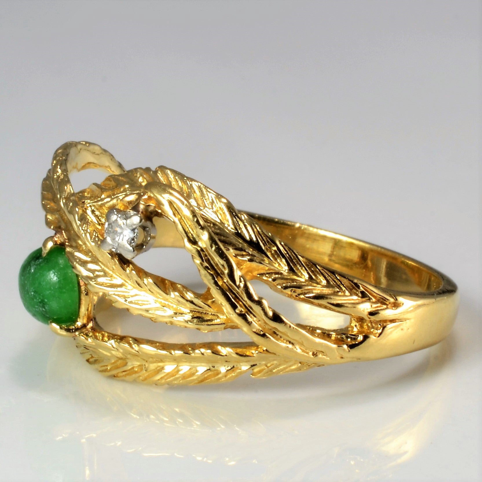 Textured Bypass Gemstone Ring | 0.03 ctw, SZ 8.5 |