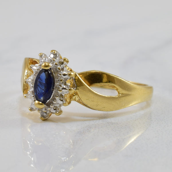 Blue Sapphire & Diamond Ring | 0.20ct, 0.01ctw | SZ 6.25 |