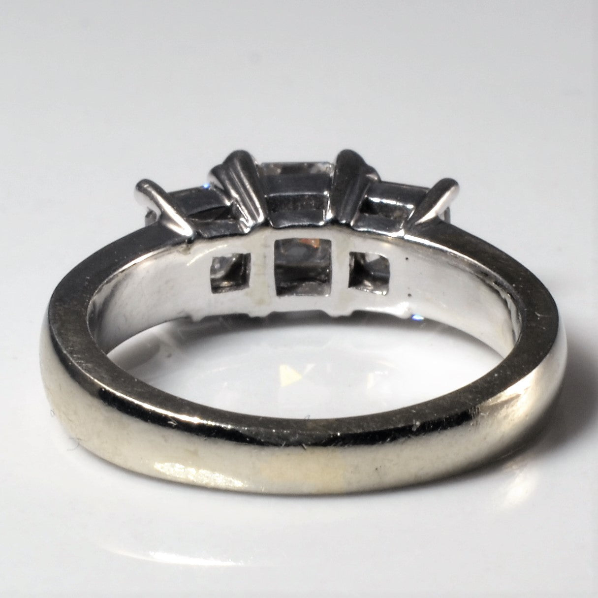 Asscher Cut Three Stone Engagement Ring | 0.99ctw | SZ 3.75 |