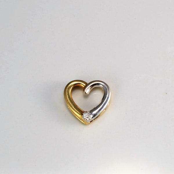 Two Tone Gold Diamond Heart Pendant | 0.02 ct |