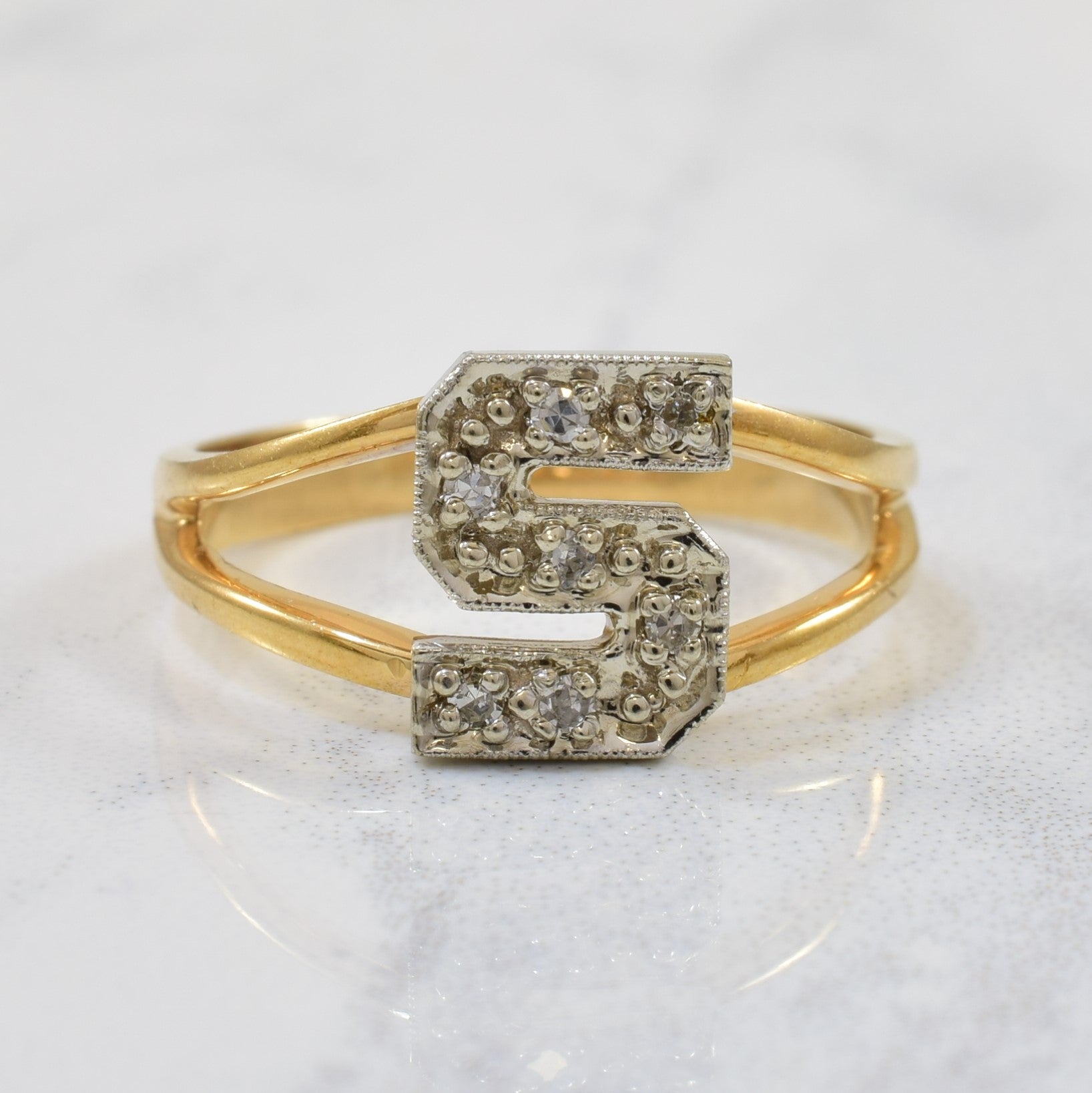 Diamond Initial 'S' Ring | 0.05ctw | SZ 5.5 |