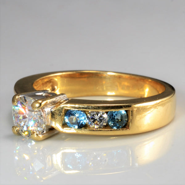 Diamond & Topaz Engagement Ring | 0.52ctw, 0.28ctw | VS2, I | SZ 6.5 |