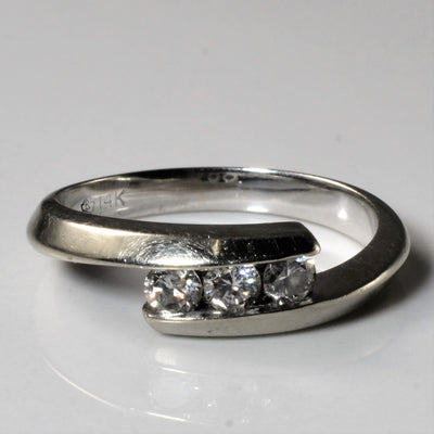 Three Stone Diamond Bypass Ring | 0.24ctw | SZ 5.5 |