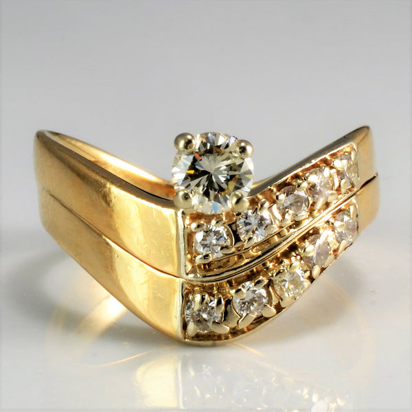 Chevron Double Row Diamond Ladies Ring | 0.53 ctw, SZ 6.5 |