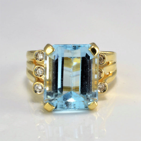 High Set Topaz & Diamond Ladies Ring | 0.06 ctw, SZ 6.75 |