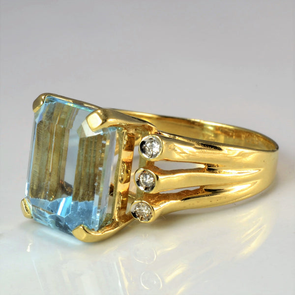 High Set Topaz & Diamond Ladies Ring | 0.06 ctw, SZ 6.75 |