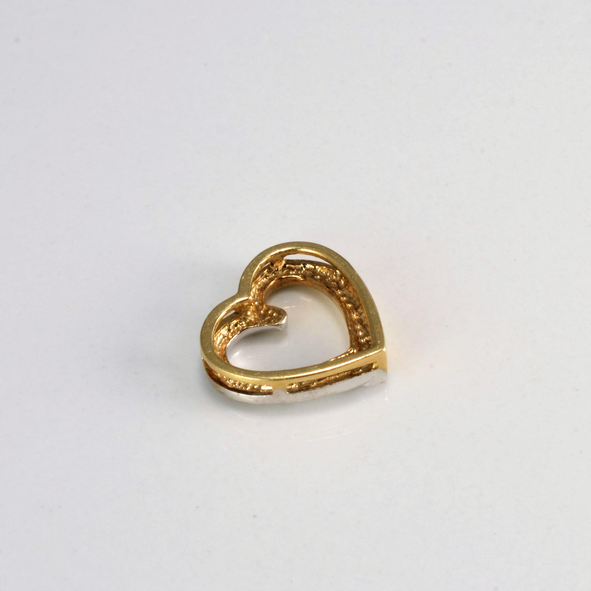 Two Tone Gold Diamond Heart Pendant | 0.02 ct |