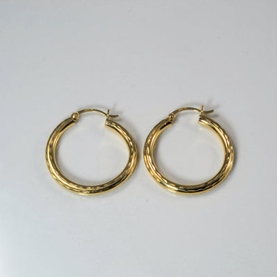 Textured Gold Hoop Earrings |