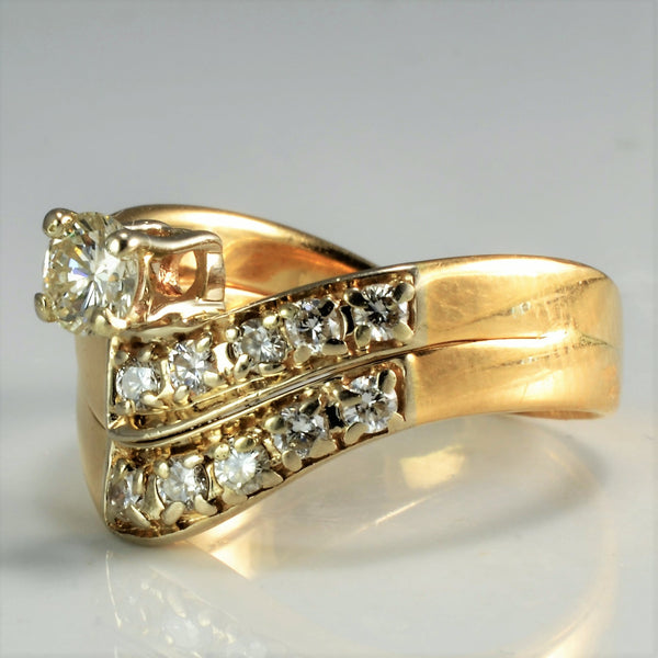 Chevron Double Row Diamond Ladies Ring | 0.53 ctw, SZ 6.5 |