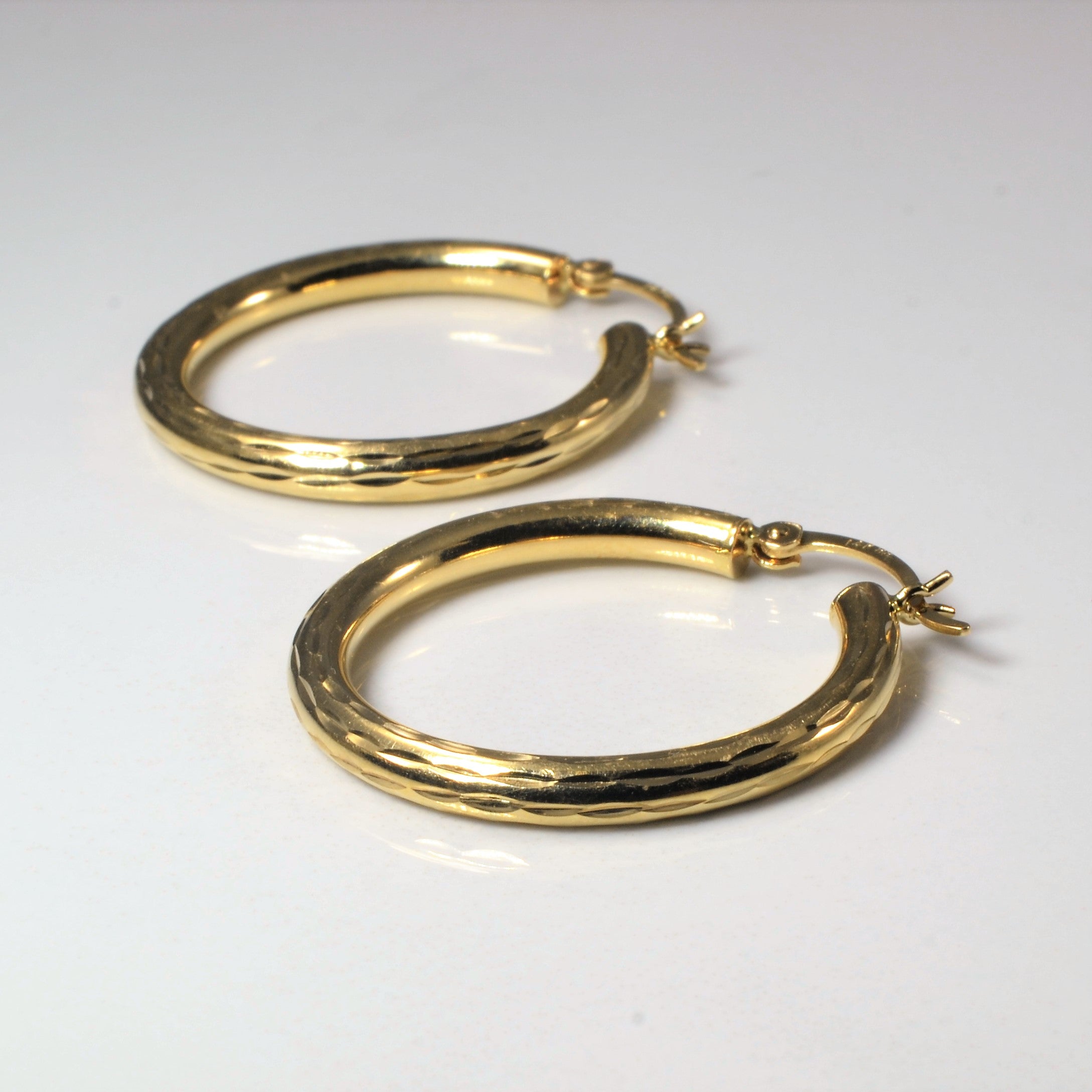 Textured Gold Hoop Earrings |