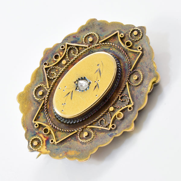 Victorian Era Rose Cut Diamond Brooch | 0.03ct |