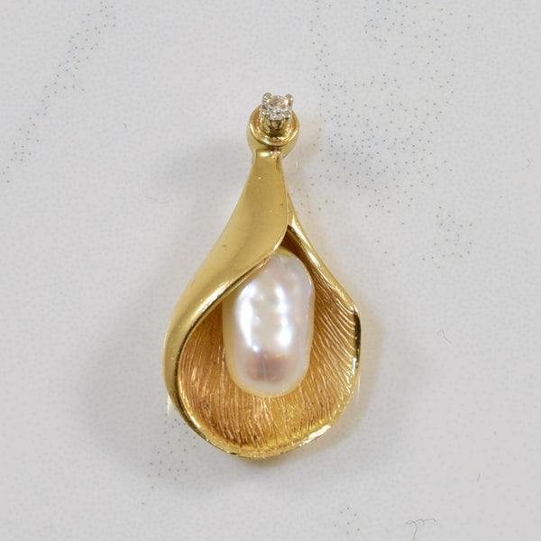 Baroque Pearl & Diamond Shell Pendant | 2.10ct, 0.02ct |