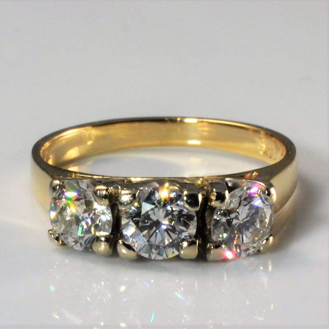 Three Stone Diamond Engagement Ring | 0.82ctw | SZ 4.25 |