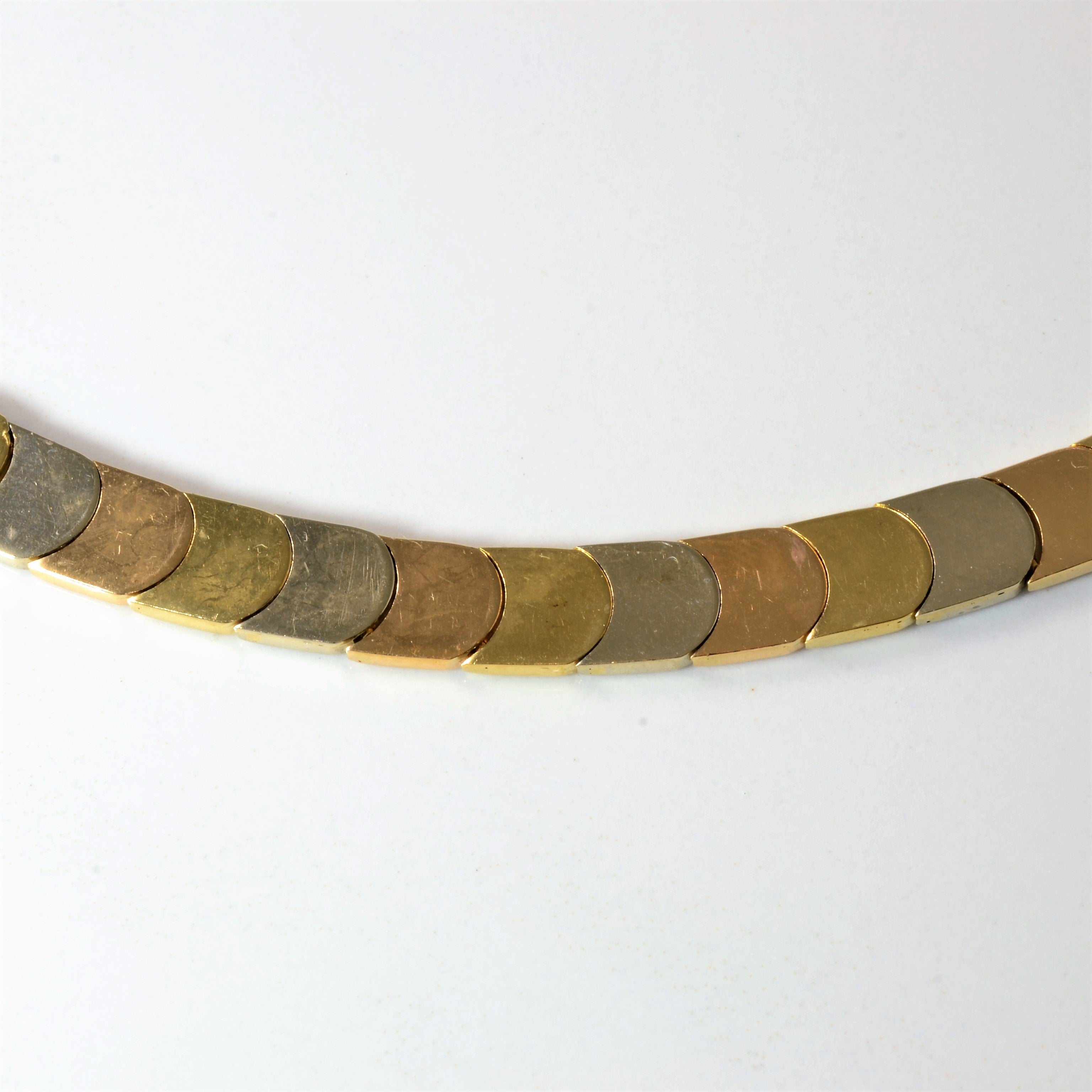 Tri Tone Gold Choker Necklace | 16.5" |