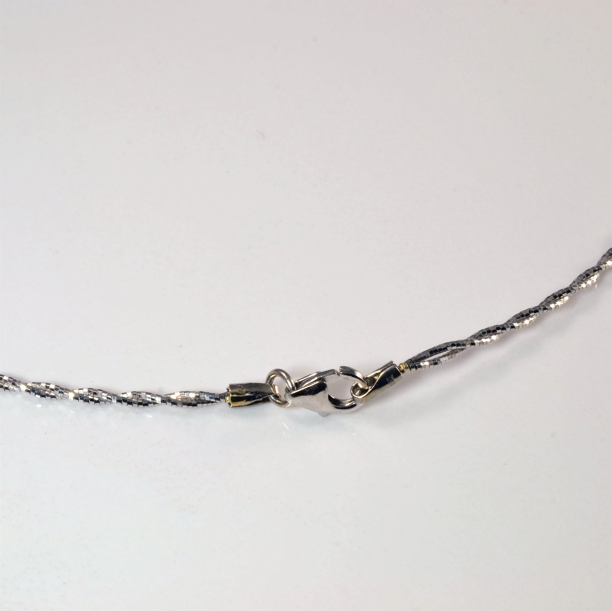 18k White Gold Twisted Rope Chain | 15.5