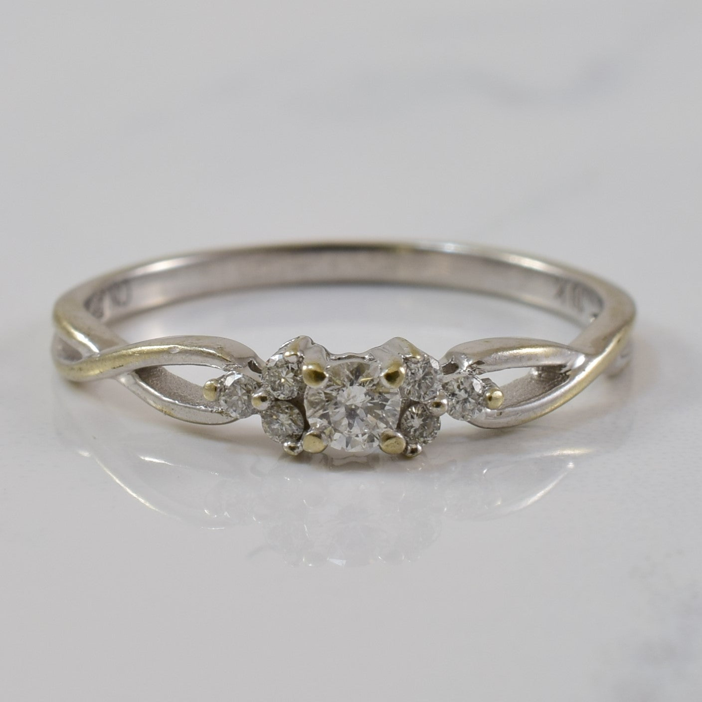 Bague de promesse en diamant | 0,12 ct | Taille 5,75 | 