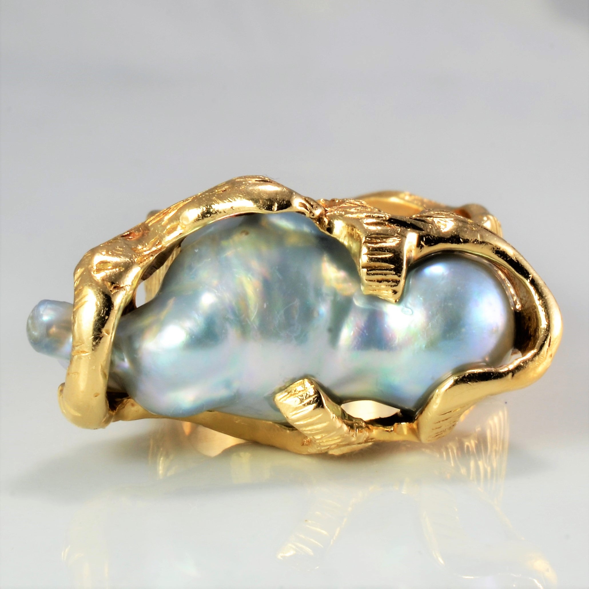 Textured Baroque Pearl Heavy Ring | SZ 6.5 |