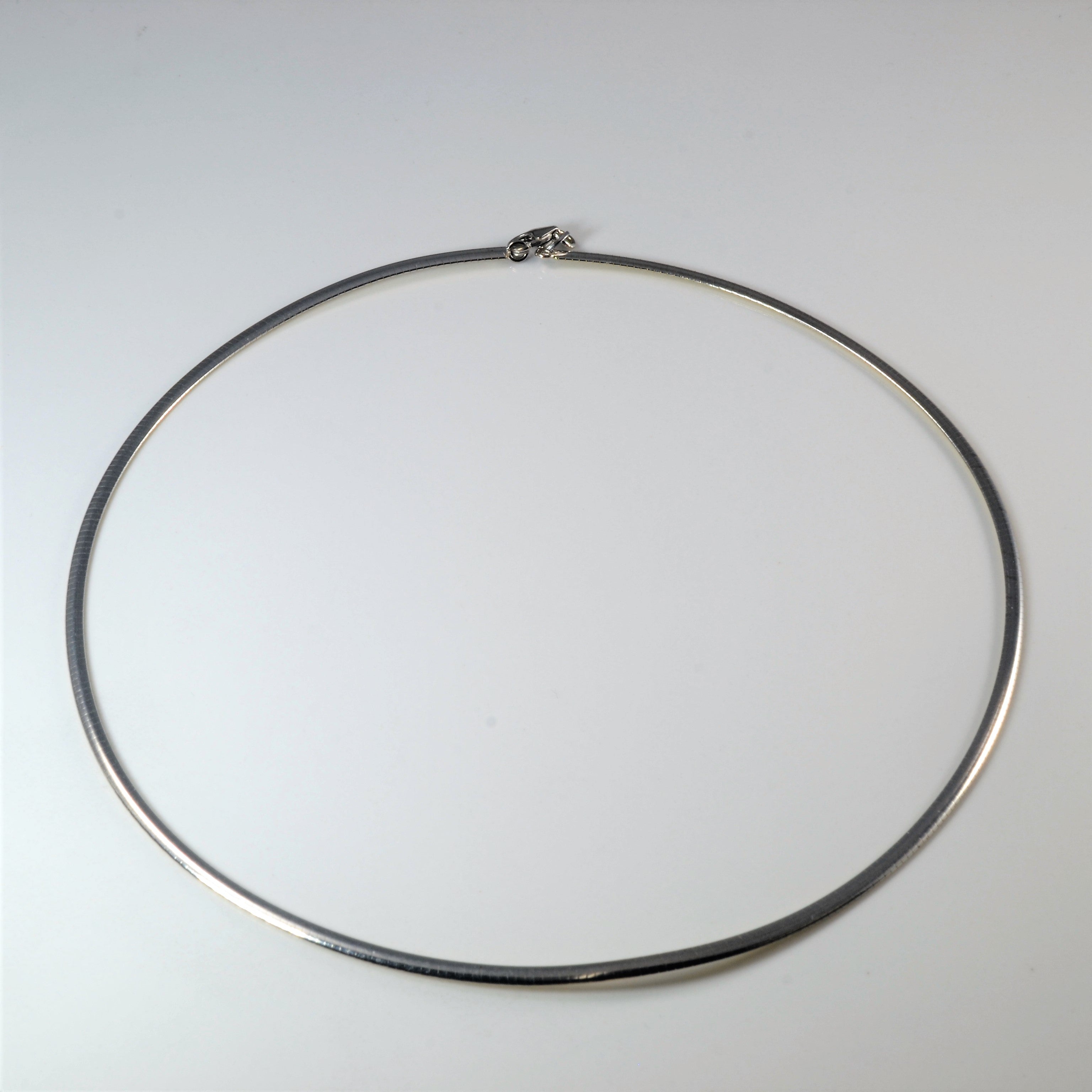 Reversible Yellow and White Gold Snake Chain Choker | 16" |