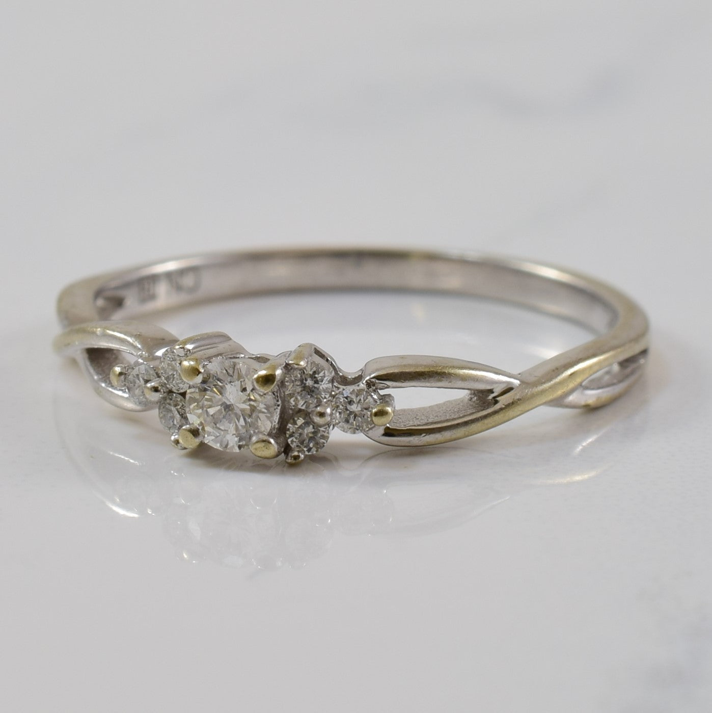 Bague de promesse en diamant | 0,12 ct | Taille 5,75 | 