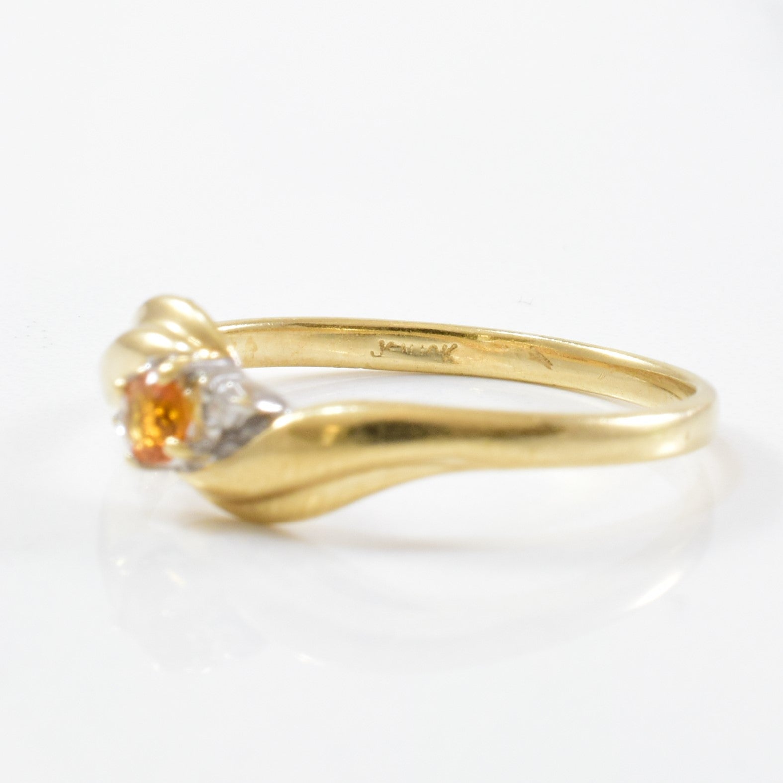 Bypass Citrine & Diamond Ring | 0.01ctw, 0.10ct | SZ 6.5 |