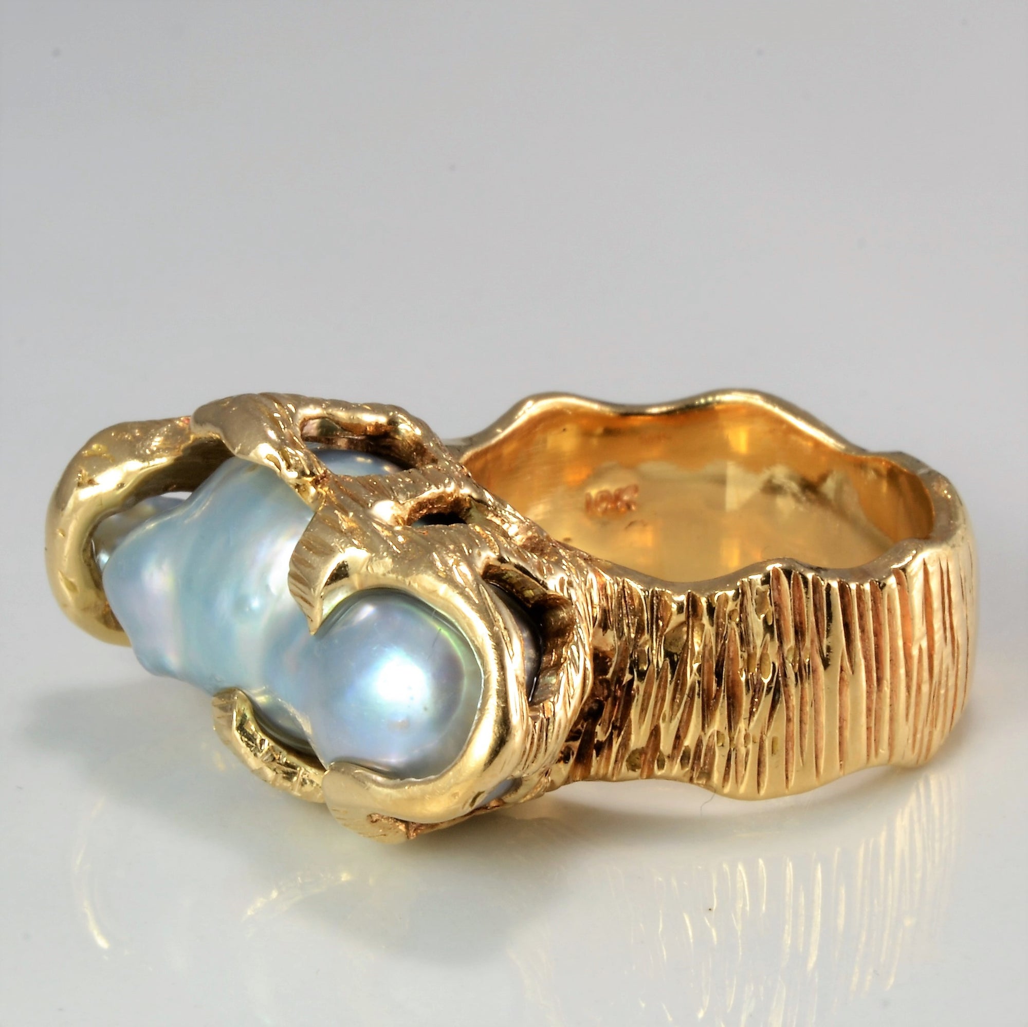 Textured Baroque Pearl Heavy Ring | SZ 6.5 |