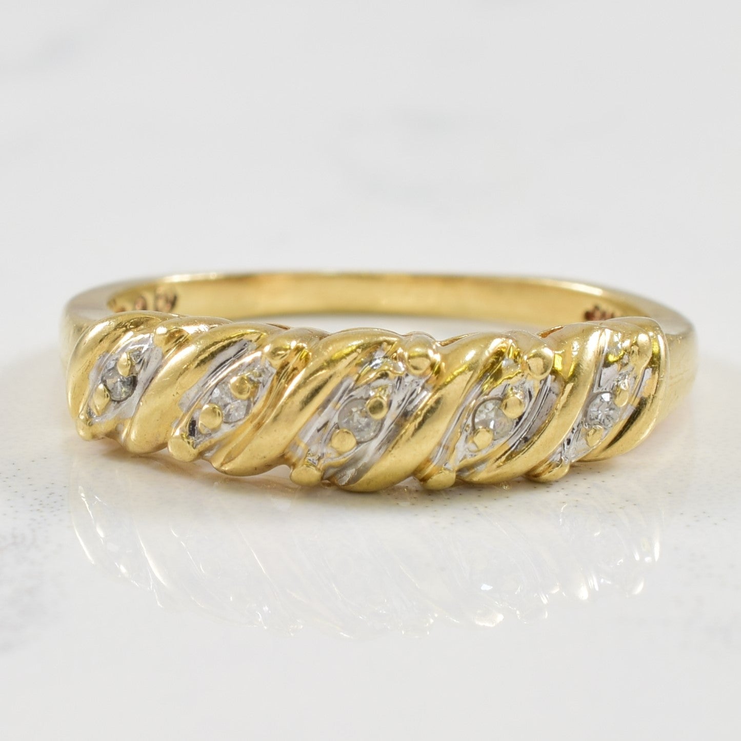 Twisted Diamond Two Tone Ring | 0.03ctw | SZ 5.75 |