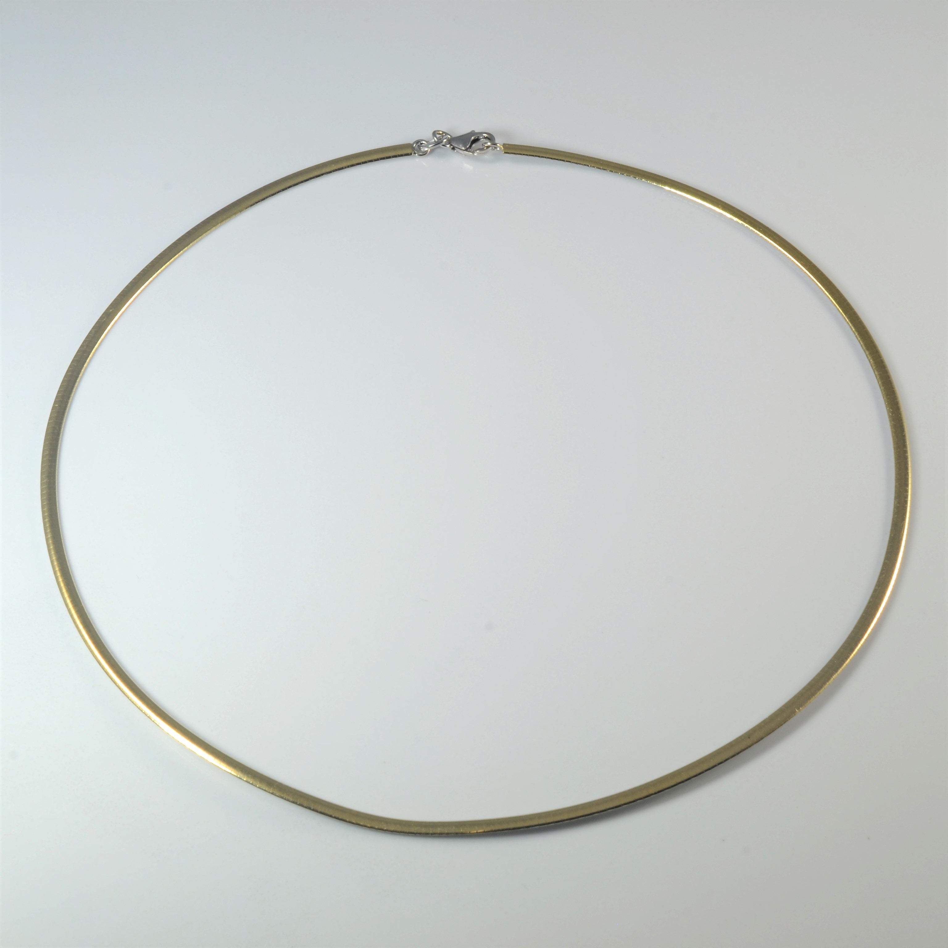 Reversible Yellow and White Gold Snake Chain Choker | 16" |