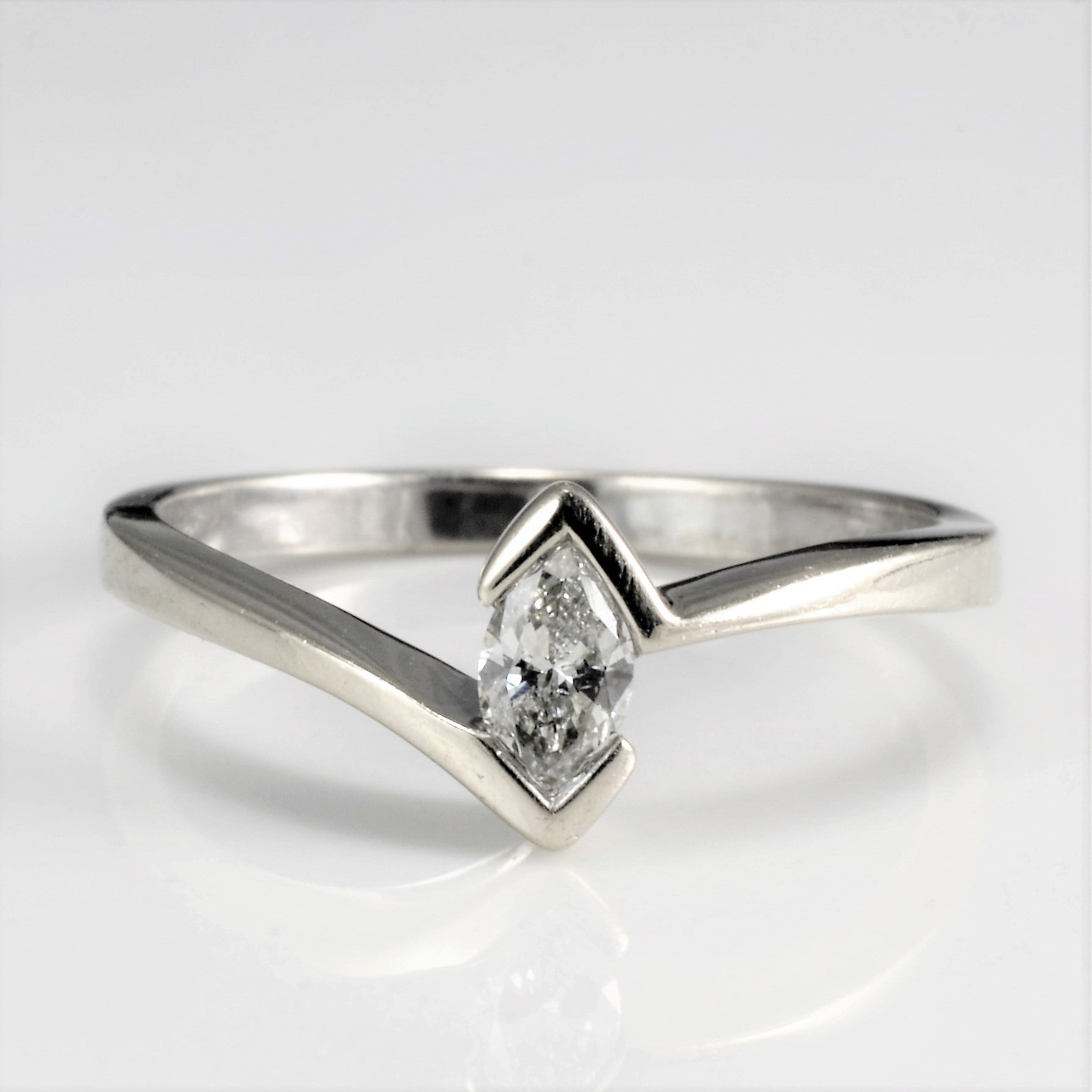 Bypass Solitaire Diamond Engagement Ring | 0.15 ct, SZ 4.75 |