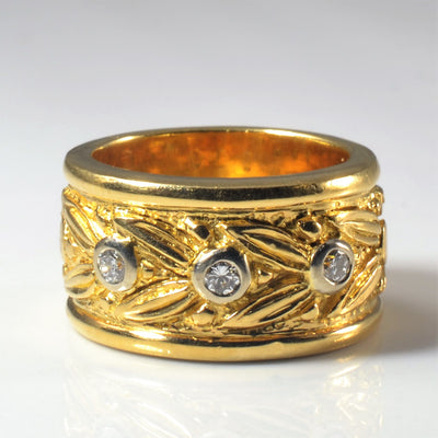 Bezel Set Three Stone Diamond Ring | 0.09ctw | SZ 3.5 |