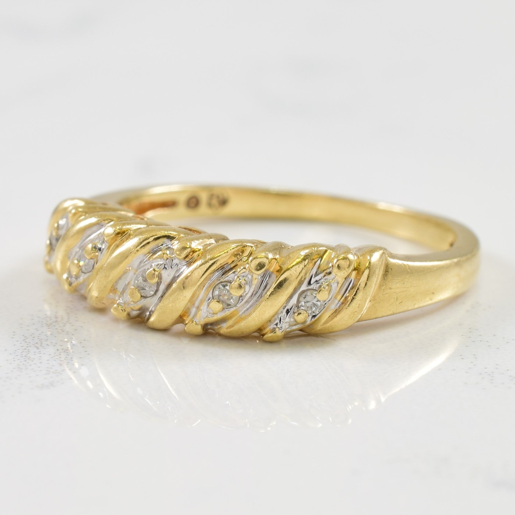 Twisted Diamond Two Tone Ring | 0.03ctw | SZ 5.75 |