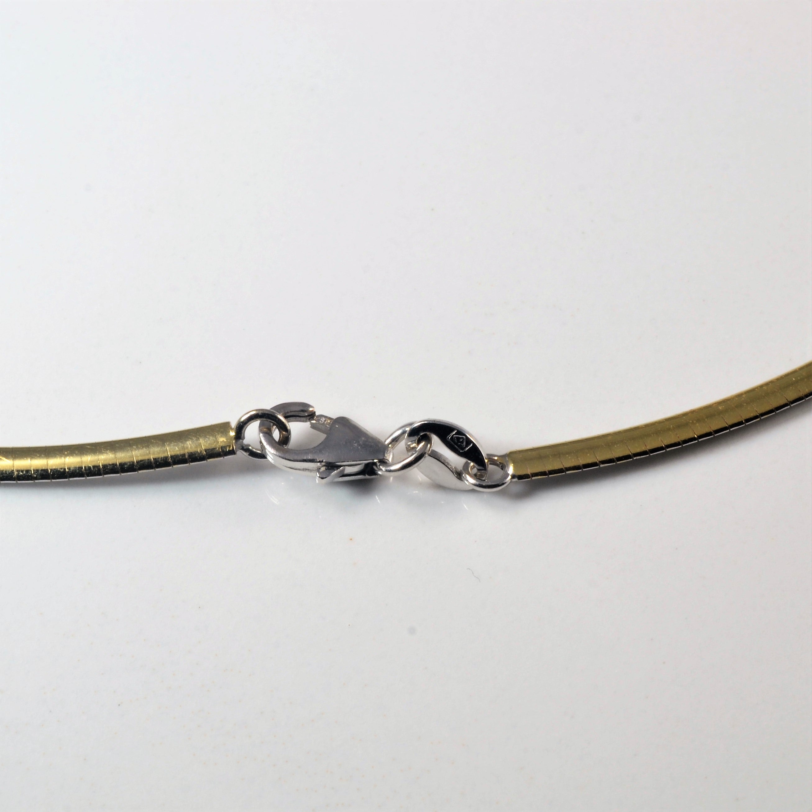 Reversible Yellow and White Gold Snake Chain Choker | 16" |