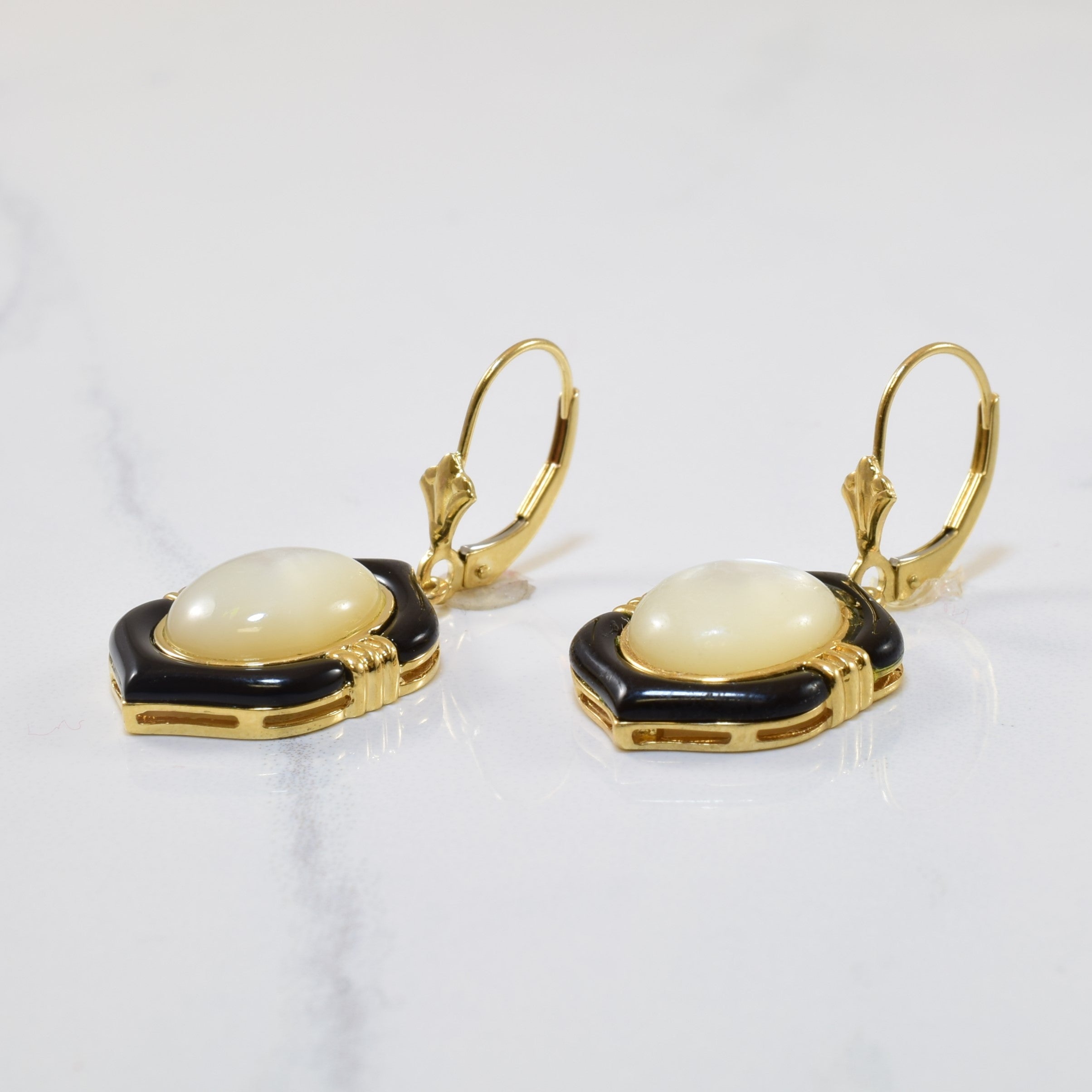 Pearl & Black Paste Drop Earrings | 8.00ctw, 2.50ctw |