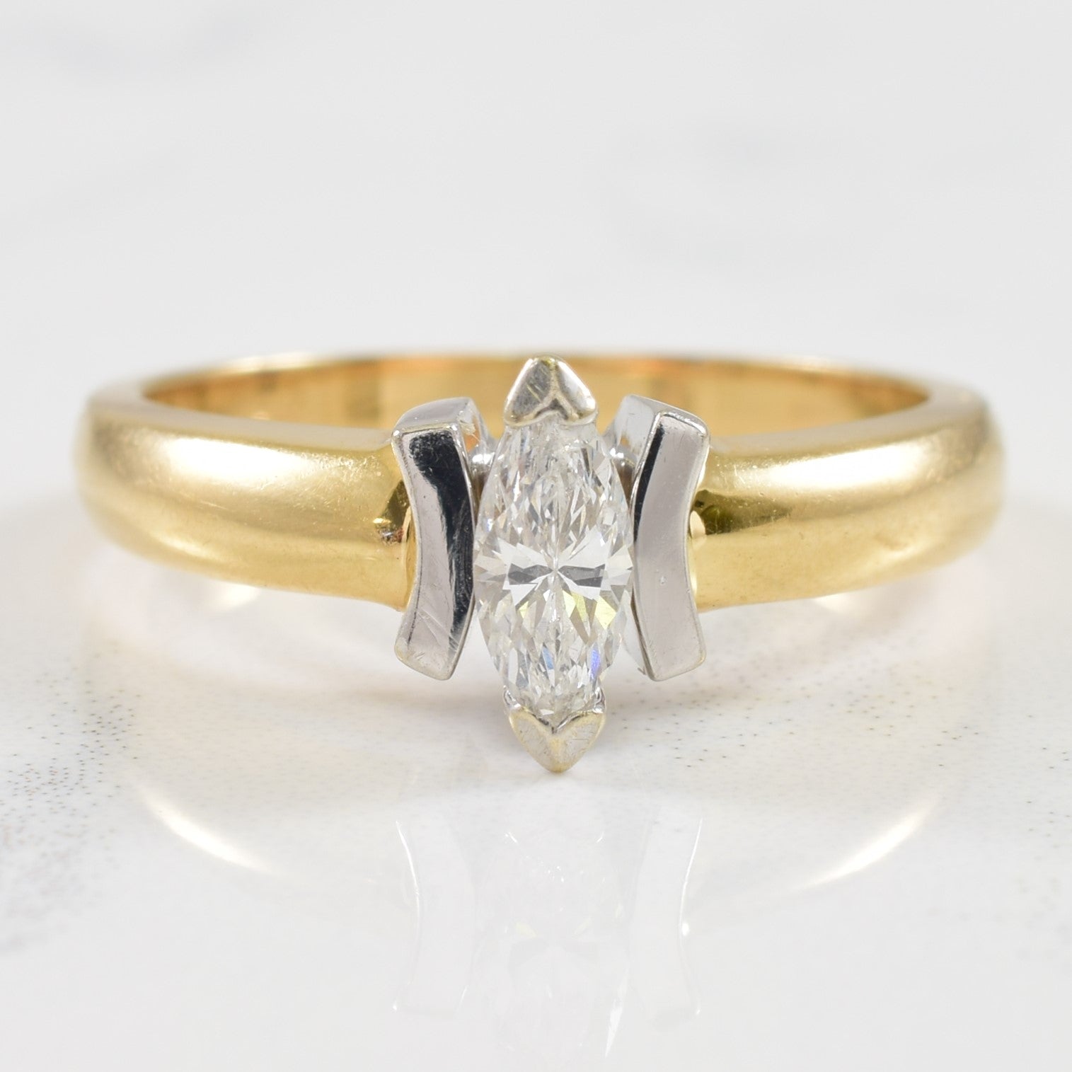 Solitaire Marquise Diamond Ring | 0.22ct | SZ 6.25 |