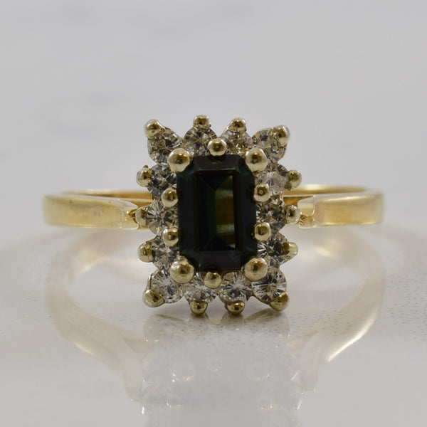 Green & White Synthetic Spinel Ring | 0.85ctw | SZ 6.5 |