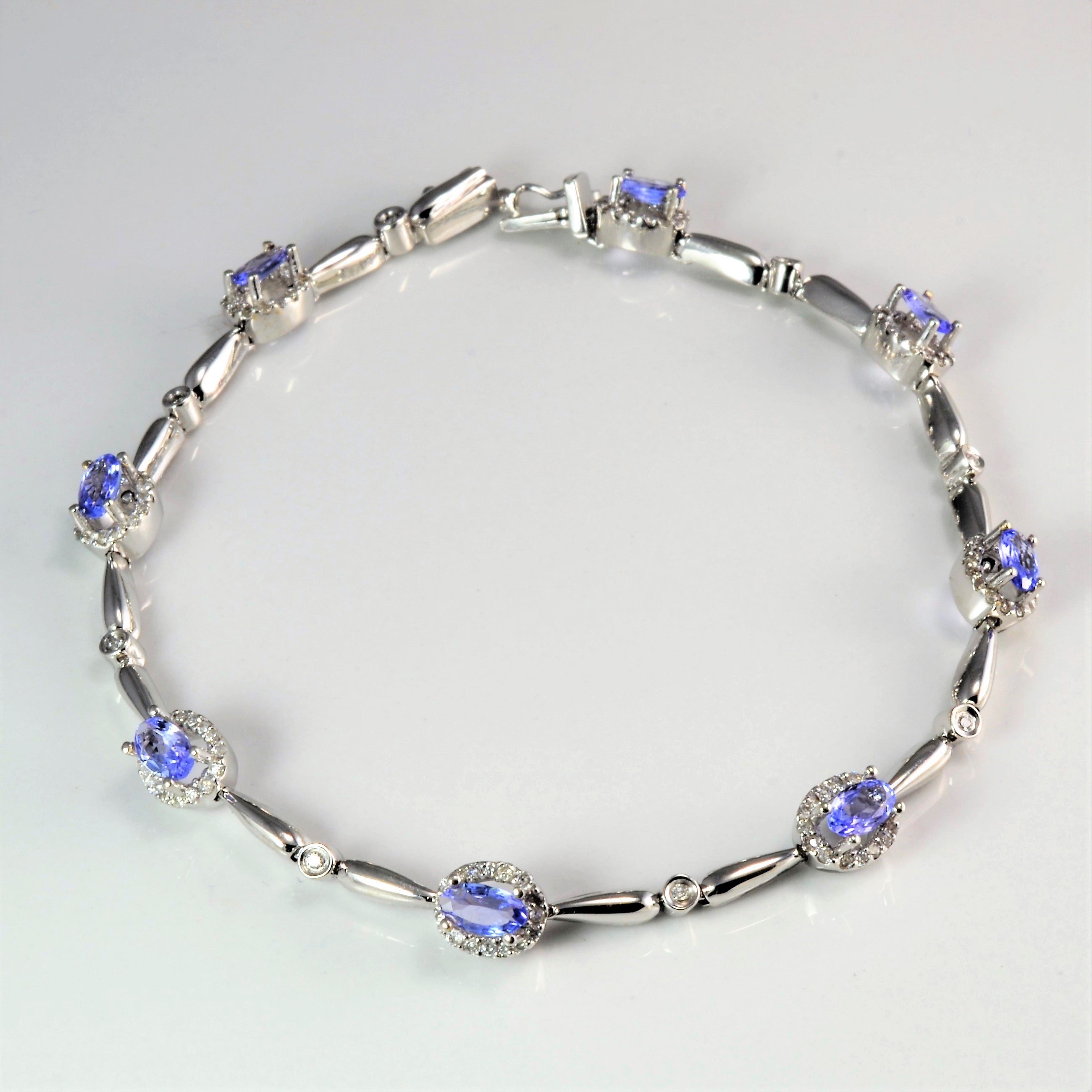 Tanzanite & Diamond Chain Bracelet