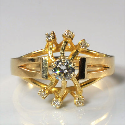 Unique Abstract Diamond Ring | 0.27ctw | SZ 7 |