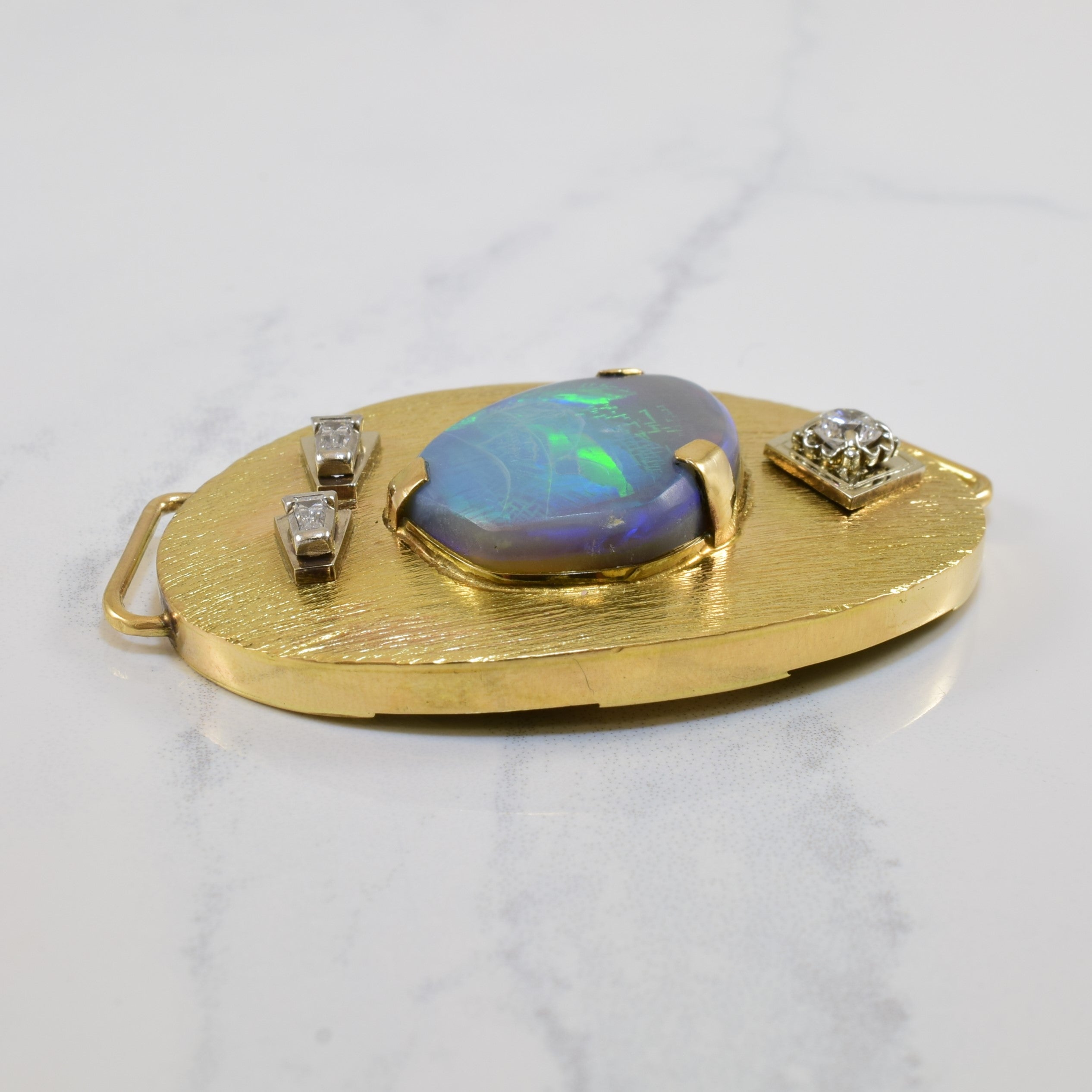 Opal & Diamond Belt Buckle | 12.50ct, 0.49ctw |