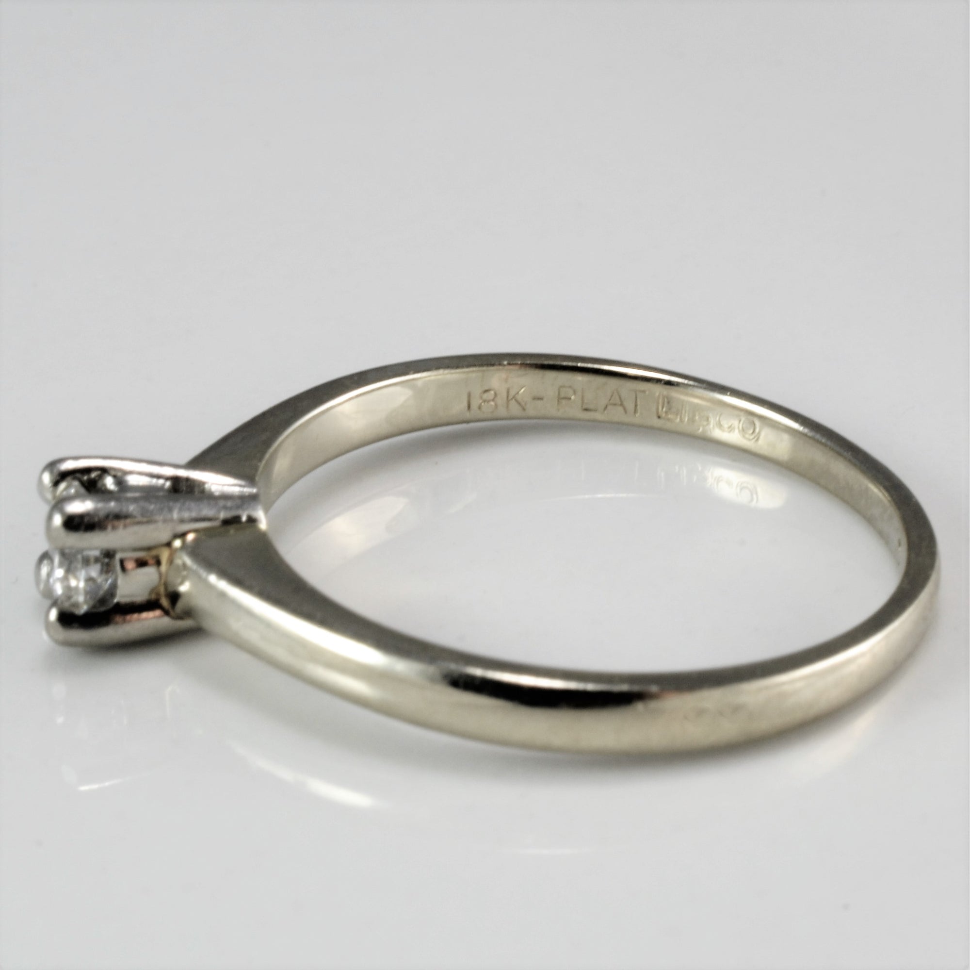 Elegant Solitaire Diamond Engagement Ring | 0.18 ct, SZ 7.25 |