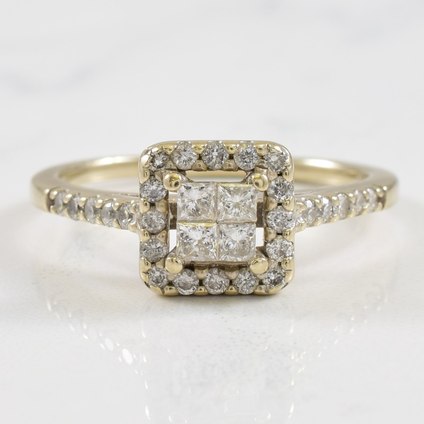 Grid Diamond Halo Ring | 0.42ctw | SZ 7.5 |