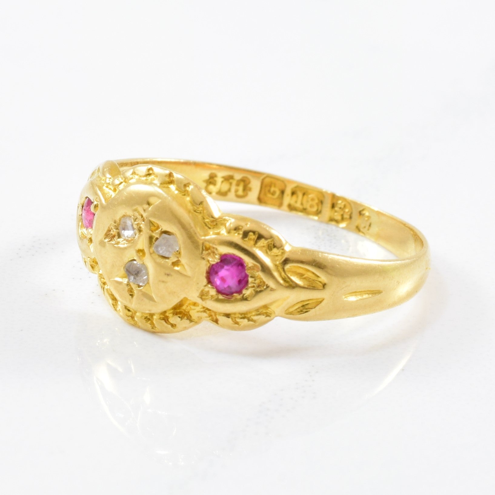Victorian Ruby & Diamond Ring | 0.07ctw | SZ 5.25 |
