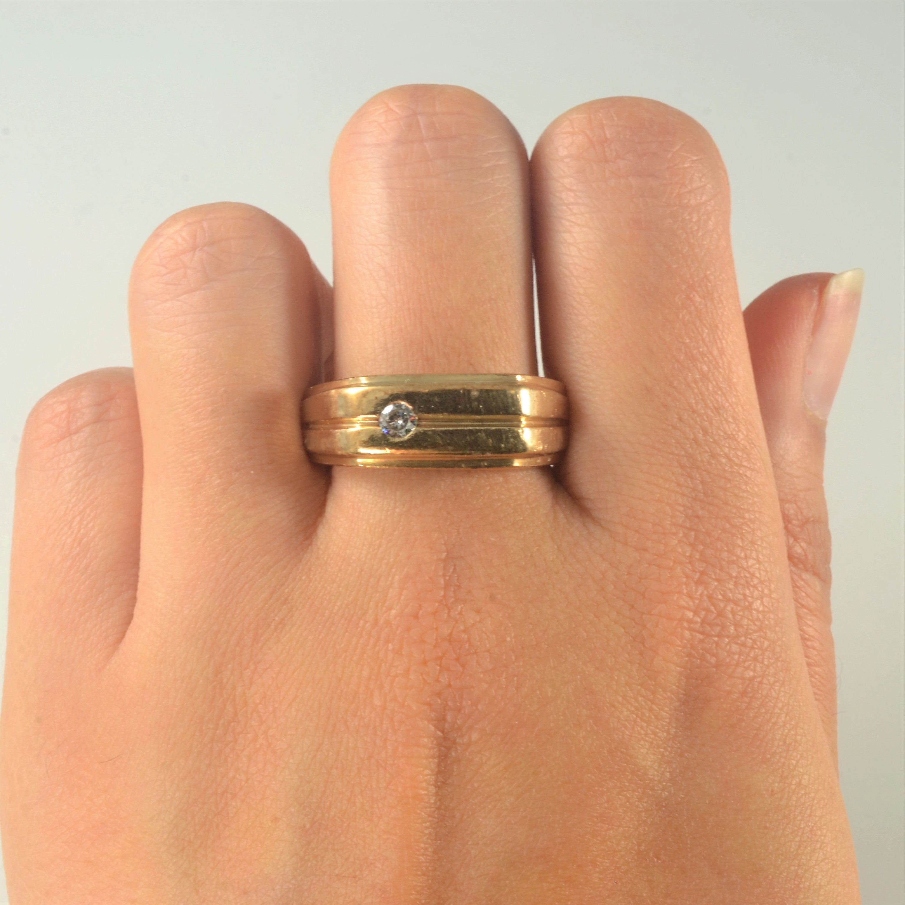 Flush Set Diamond Ring | 0.12ct | SZ 10.75 |