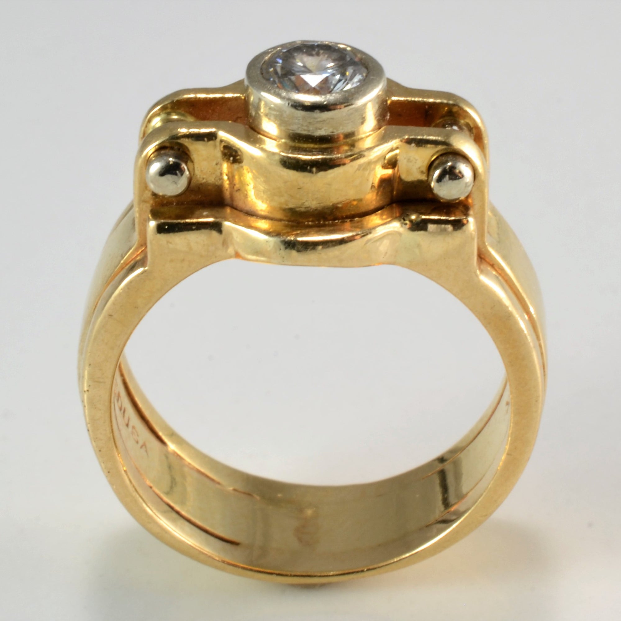 Unique Textured Solitaire Diamond Ring | 0.30 ct, SZ 5.5 |