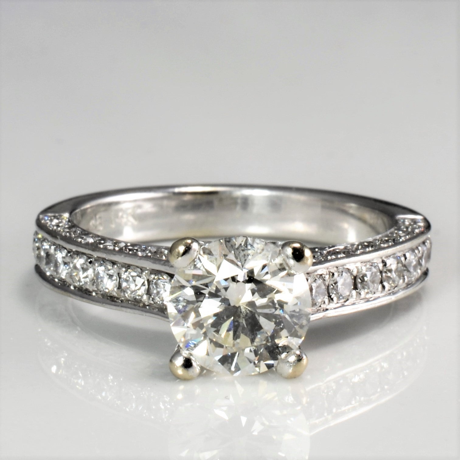 Diamond Detailed Engagement Ring | 2.13 ctw | VS2, H | SZ 6.25