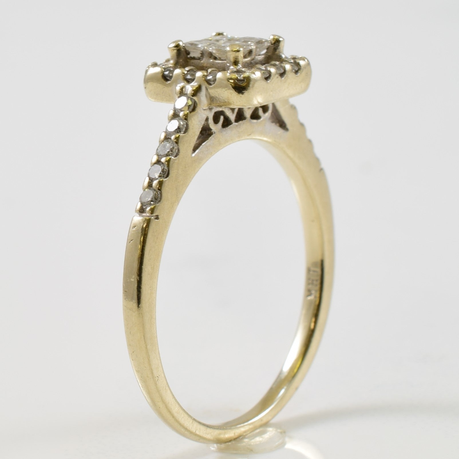 Grid Diamond Halo Ring | 0.42ctw | SZ 7.5 |