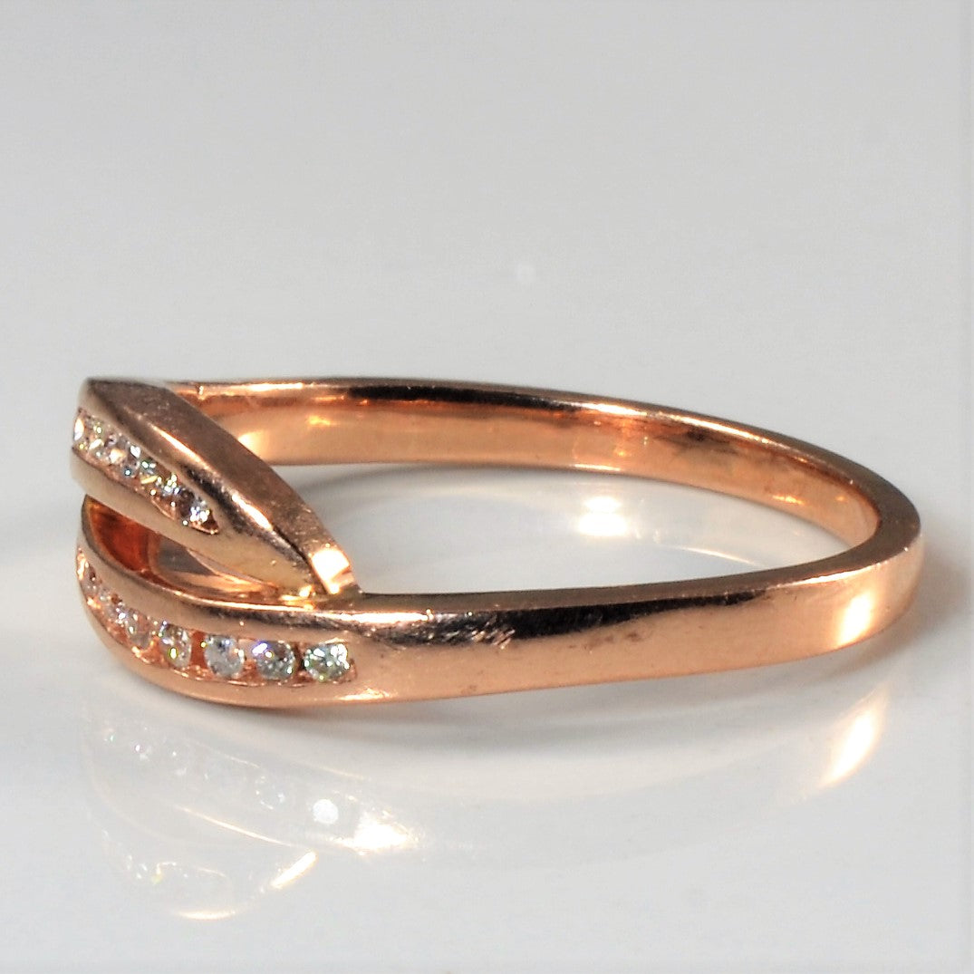 Channel Set Diamond Bypass Ring | 0.11ctw | SZ 7.75 |