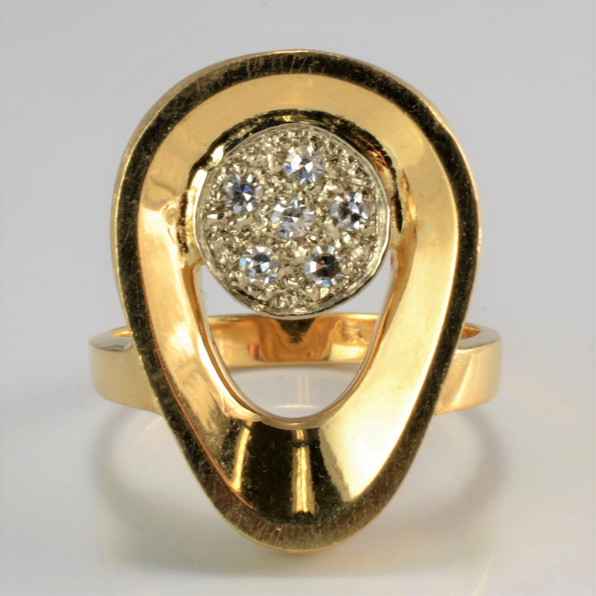 Tear Drop Design Cluster Diamond Ring | 0.12 ctw, SZ 6 |
