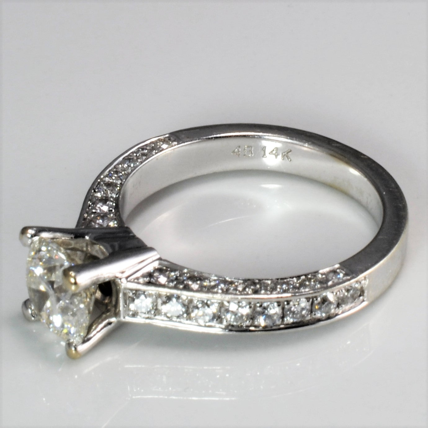 Diamond Detailed Engagement Ring | 2.13 ctw | VS2, H | SZ 6.25