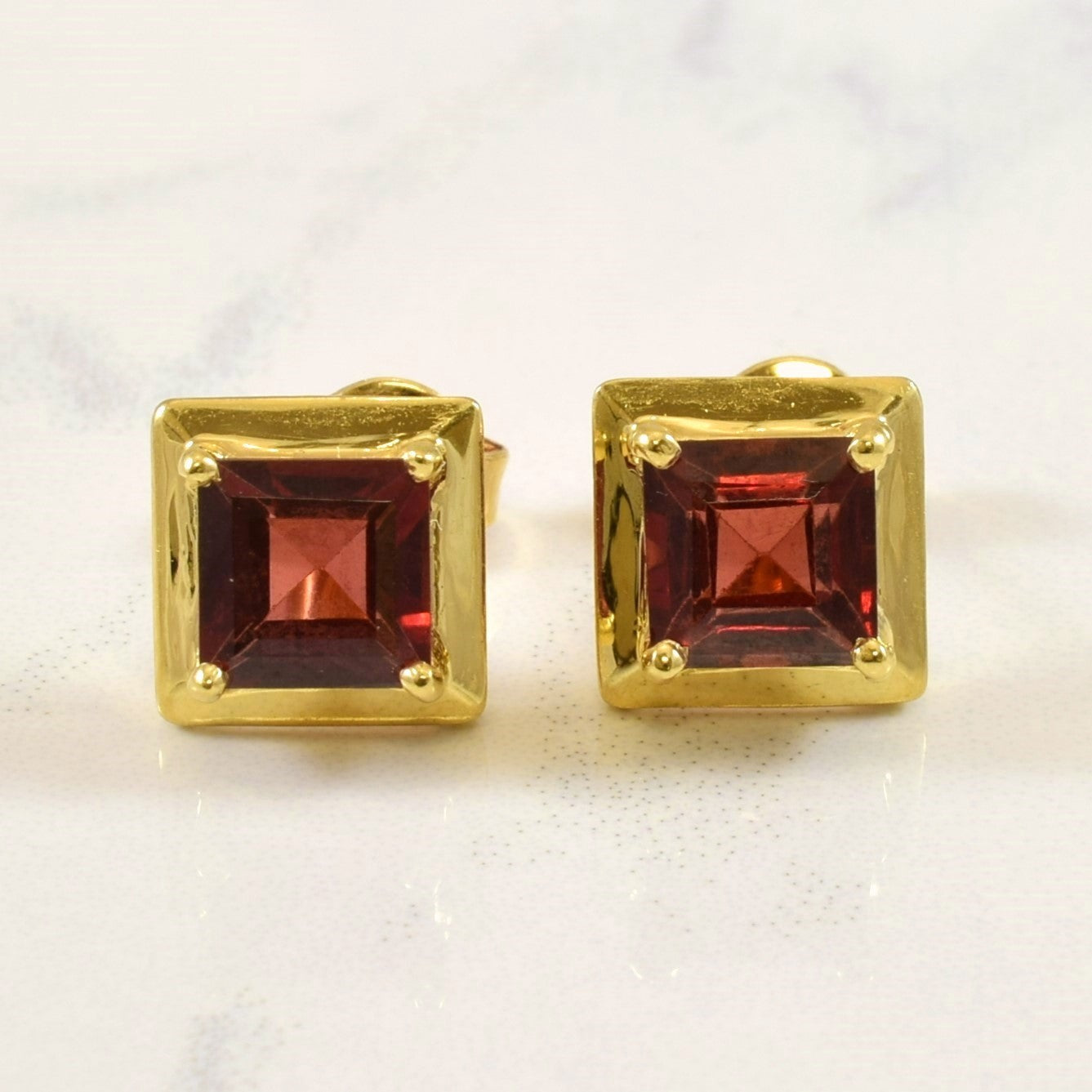 Garnet Stud Earrings | 3.00ctw |