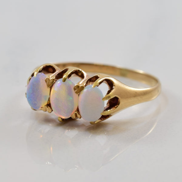 Early 1900s Three Stone Opal Ring | 0.50ctw | SZ 4.5 |