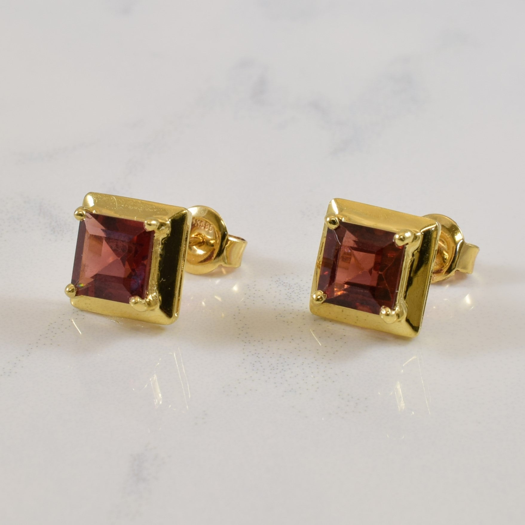 Garnet Stud Earrings | 3.00ctw |